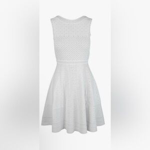 PAULE K - AIvory Knit Fit & Flare Dress-small